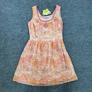 Bella Tu S Floral Cotton Sundress Beaded Embellished Neckline Lined NWT